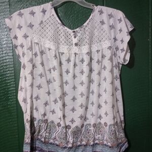 Just Be White Cap Sleeve Boxy Blouse